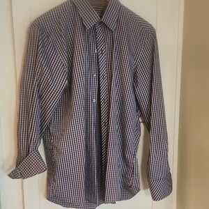Zachary Prell Purple & White Checked Dress Shirt